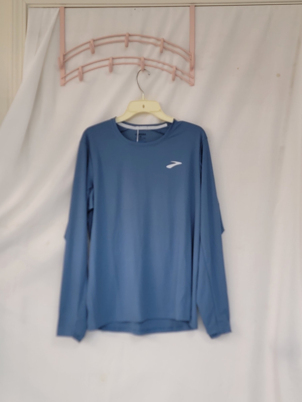 Brooks Men's Long-Sleeve Crew Neck Shirt in Slate Blue